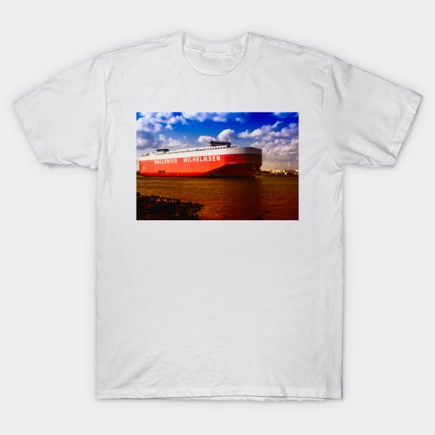 Wallenius Wilhelmsen RoRo Container Ship T-Shirt by Robert Alsop